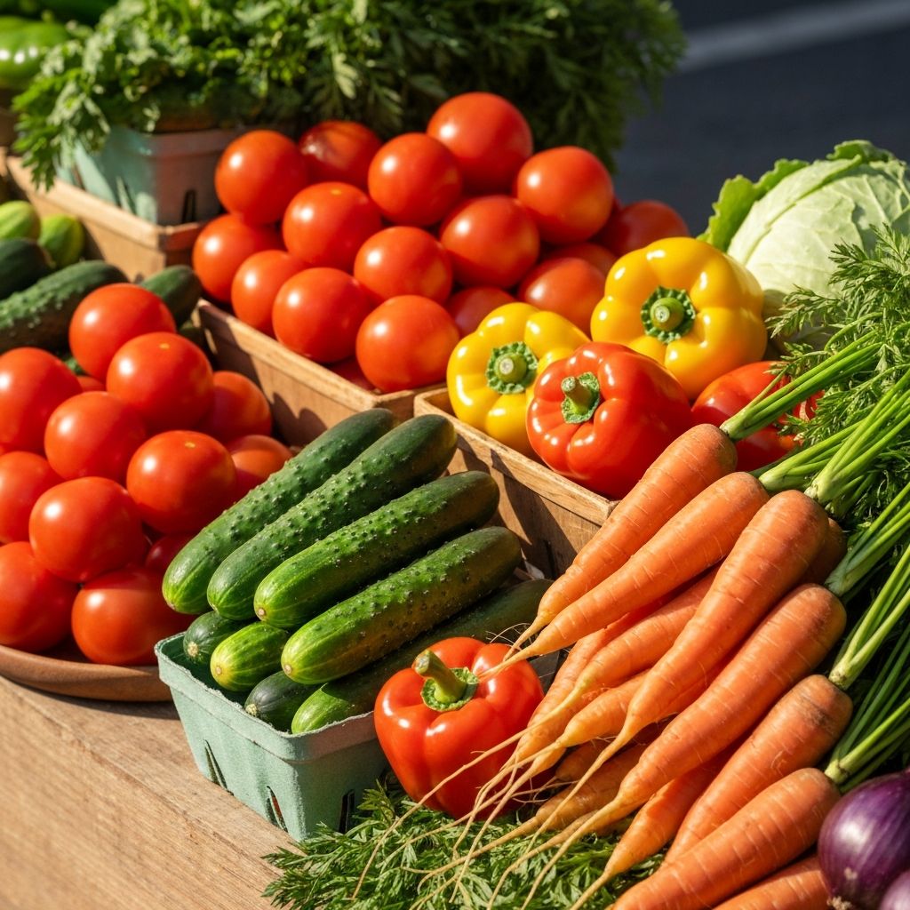 Seasonal fresh organic produce abundance