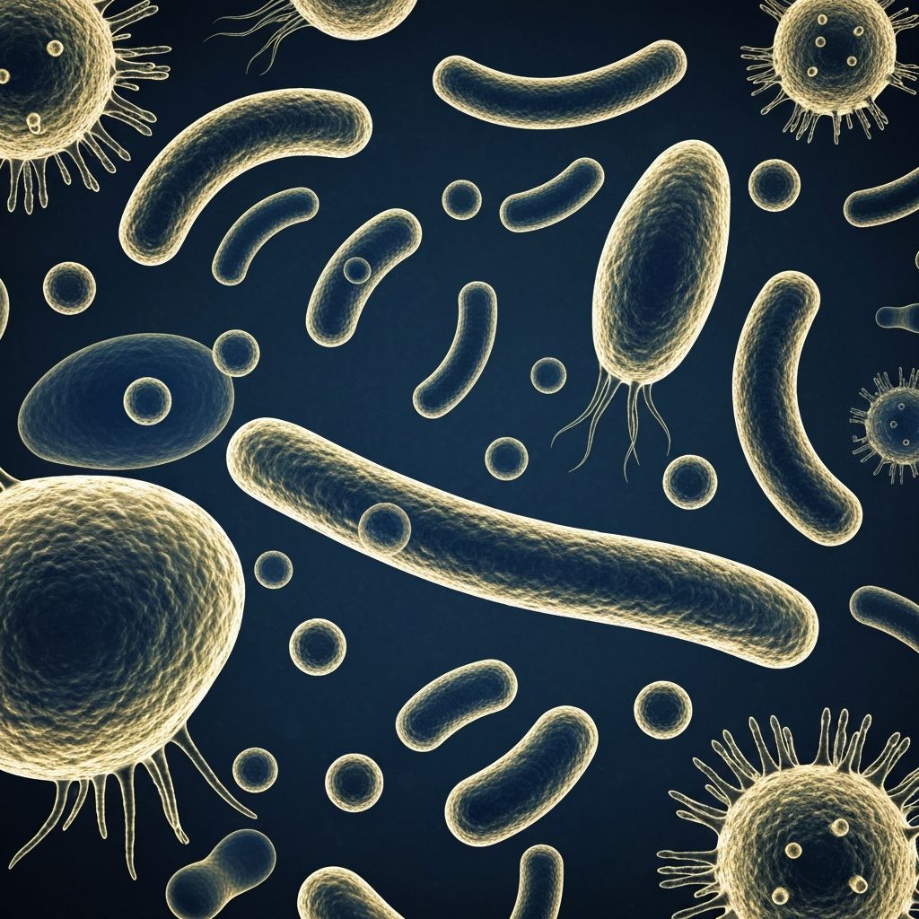 Scientific visualization of microbiome bacteria and cellular structures